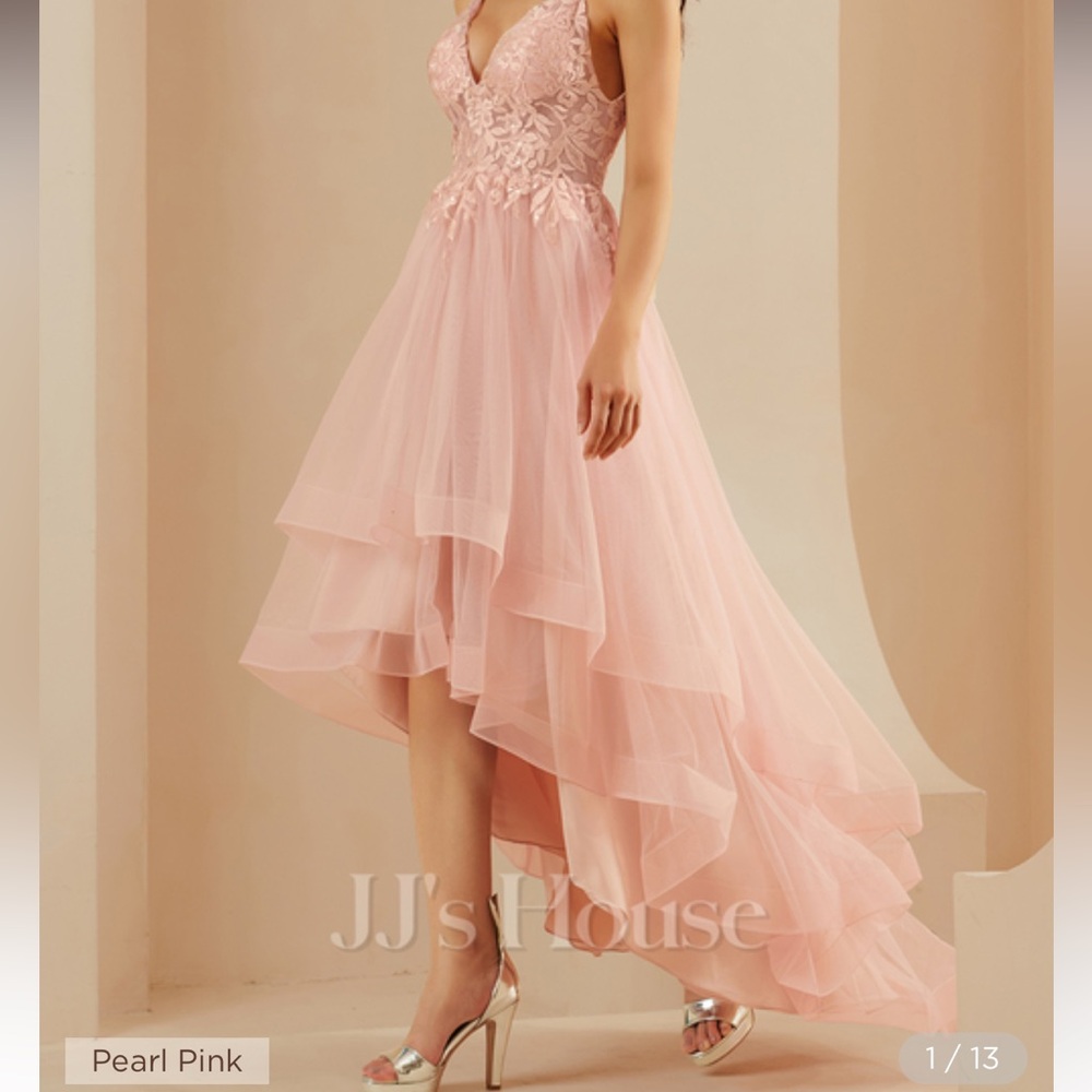 Light pink ballgown prom dress